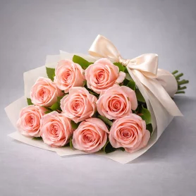 Высокие розовые розы (70 см)