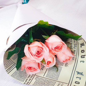 Букет из 5 розовых роз (60-70 см)